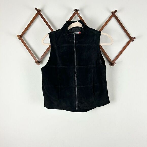 VINTAGE | ARIZONA | Suede Vest Black Size Medium GUC C90 - Picture 1 of 4